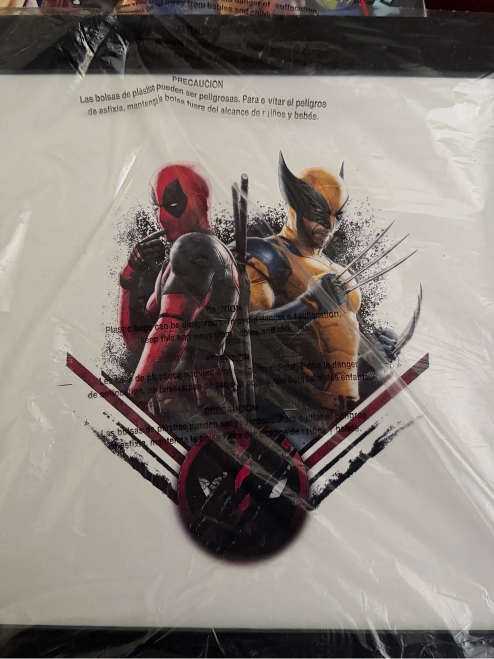 Framed Superhero Art Print in Red and Yellow: Deadpool